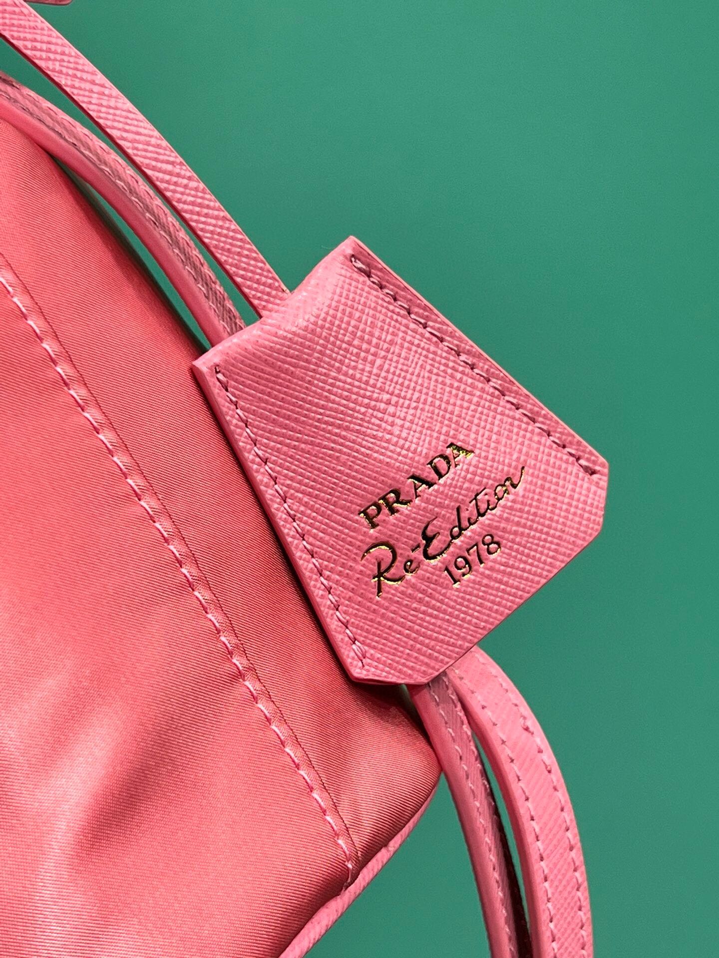 Prada Mini Re Edition 1978 Re Nylon Shoulder Bag Handbag Begonia Pink 1BE067